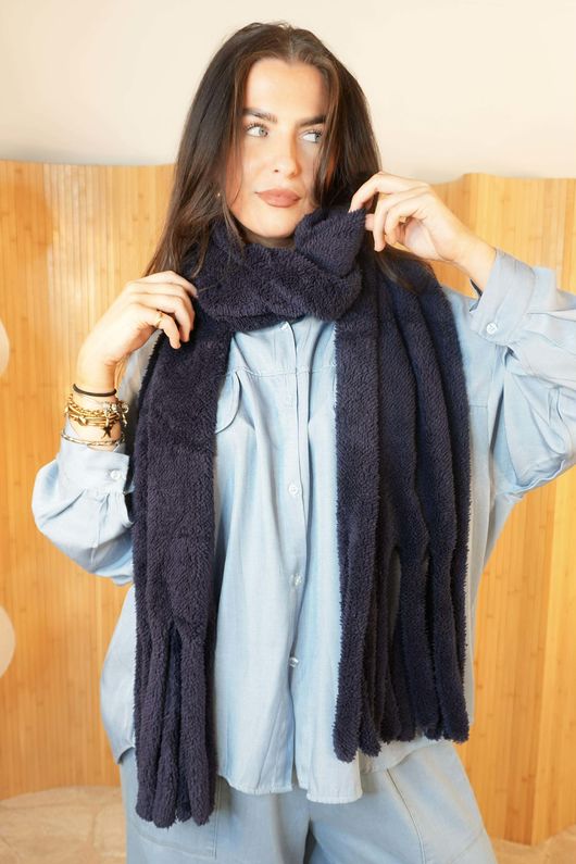 Teddy Slims Fleece Scarf Navy /47 